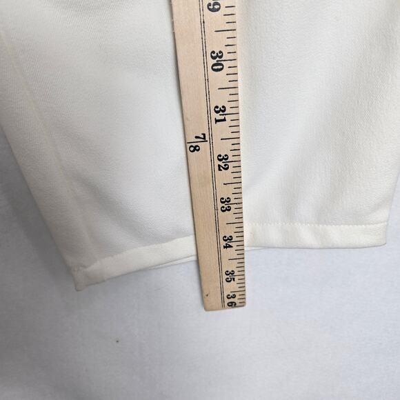 Escada Women's Large Off White Cotton Cropped Pants Size 12 Size 42 Large  #914 - Picture 7 of 9